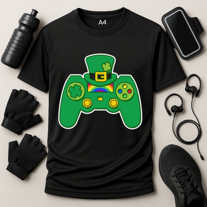Lucky St Patrick's Day Video Game Controller Performance Shirt