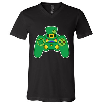 Lucky St Patrick's Day Video Game Controller V-Neck T-Shirt