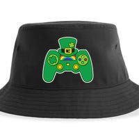 Lucky St Patrick's Day Video Game Controller Sustainable Bucket Hat