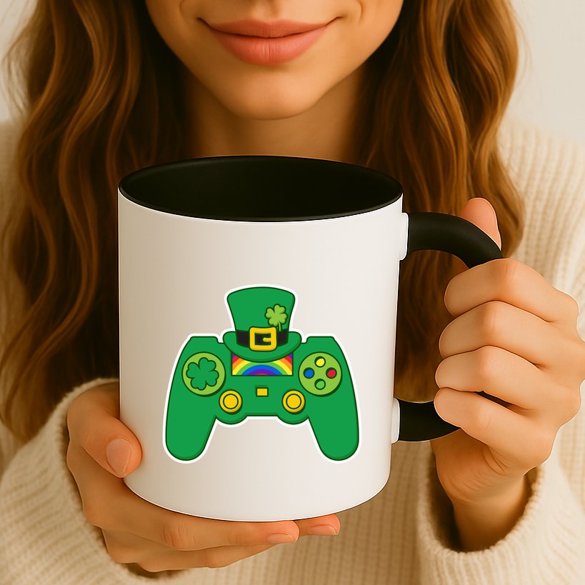 Lucky St Patrick's Day Video Game Controller Mug