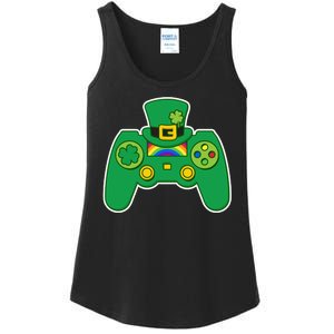 Lucky St Patrick's Day Video Game Controller Ladies Essential Tank