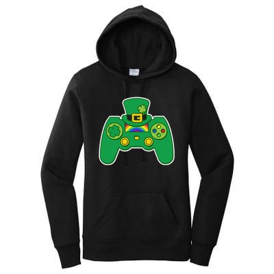 Lucky St Patrick's Day Video Game Controller Women's Pullover Hoodie