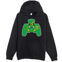 Lucky St Patrick's Day Video Game Controller Premium Pullover Hoodie