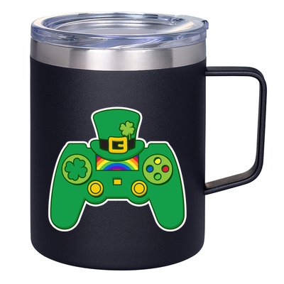 Lucky St Patrick's Day Video Game Controller 12oz Stainless Steel Coffee Mug