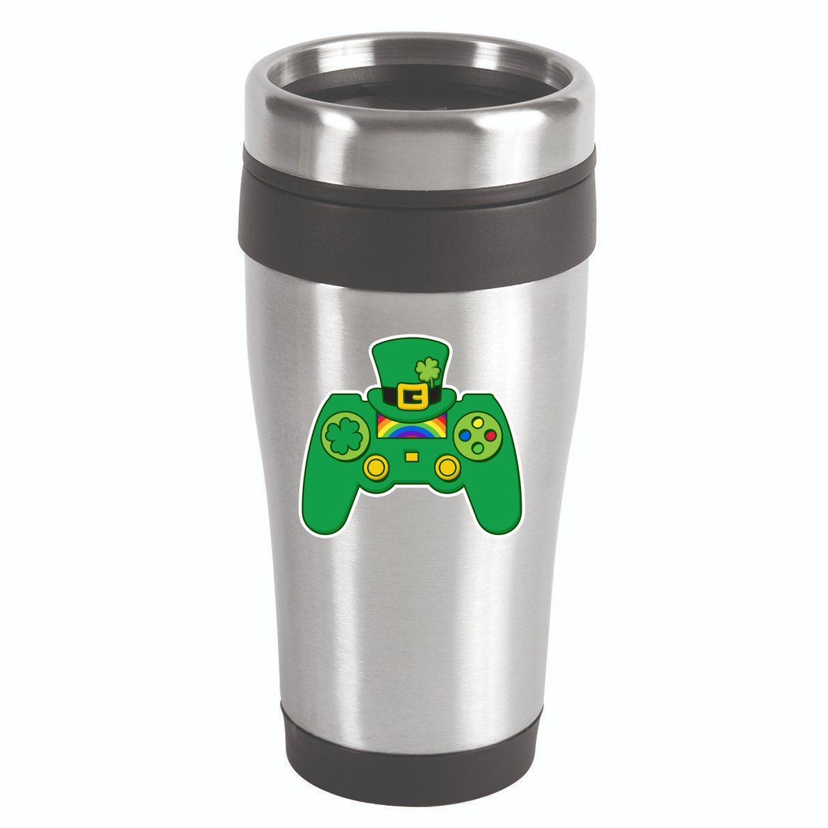 Lucky St Patrick's Day Video Game Controller 16oz Travel Tumbler