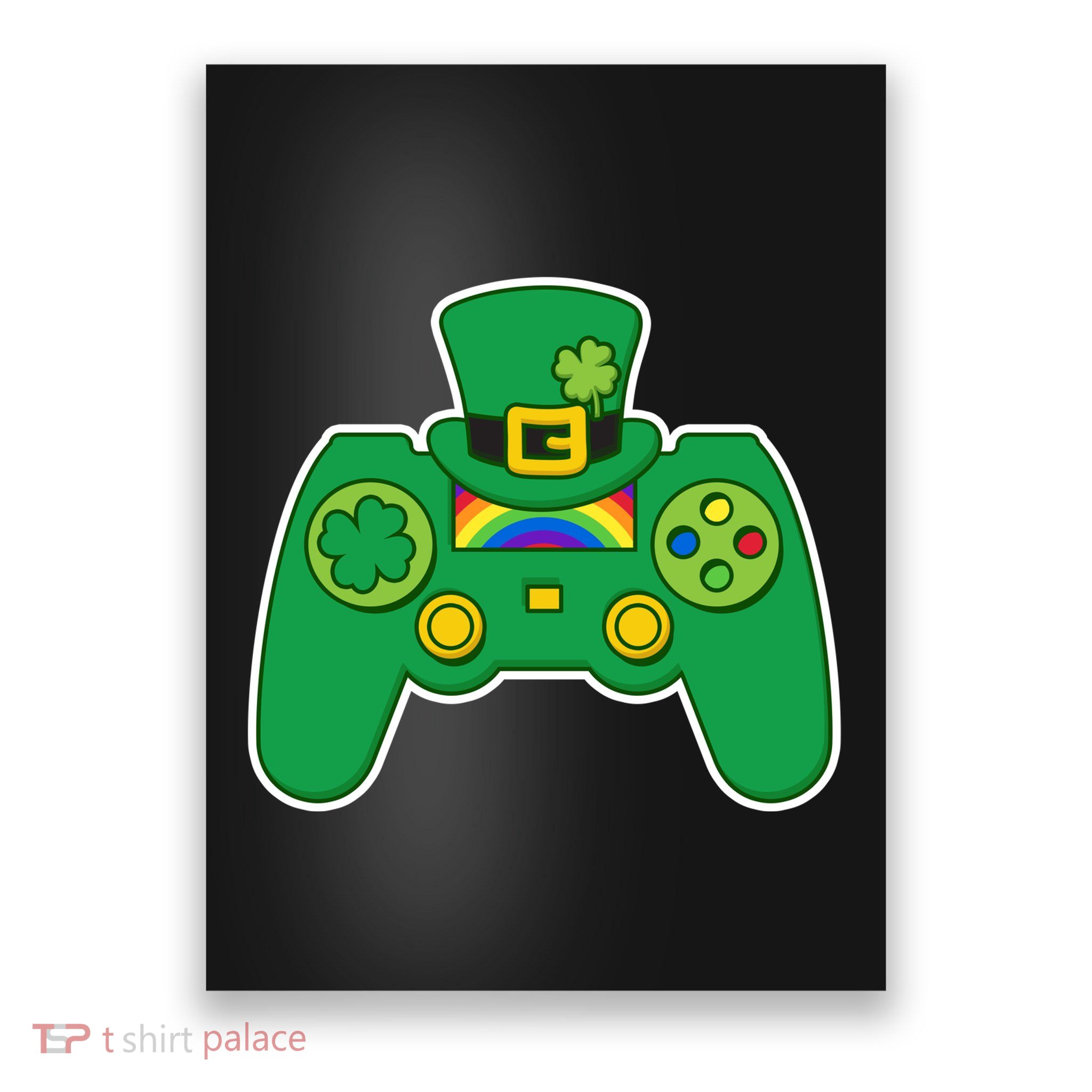 Lucky St Patrick's Day Video Game Controller Poster