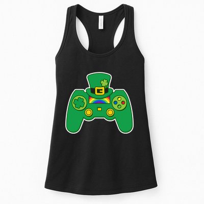 Lucky St Patrick's Day Video Game Controller Womens Tank Top