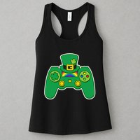 Lucky St Patrick's Day Video Game Controller Womens Tank Top