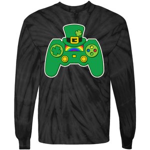 Lucky St Patrick's Day Video Game Controller Tie-Dye Long Sleeve Shirt