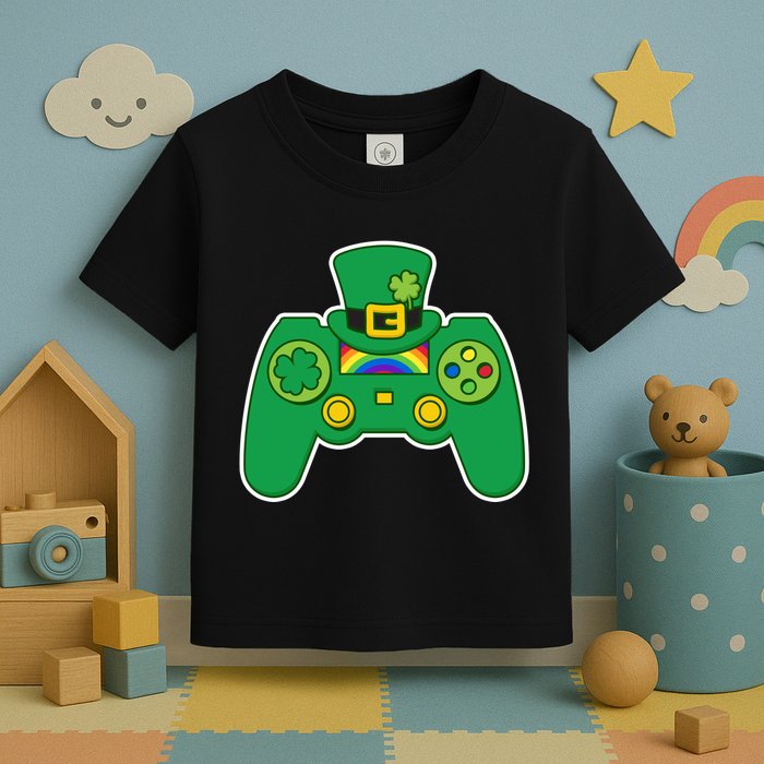 Lucky St Patrick's Day Video Game Controller Toddler T-Shirt