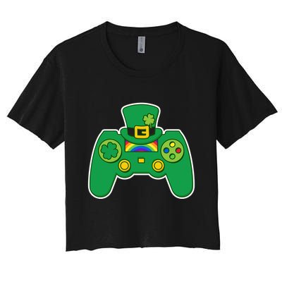 Lucky St Patrick's Day Video Game Controller Crop Top