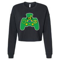 Lucky St Patrick's Day Video Game Controller Cropped Pullover Crew