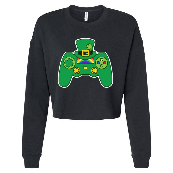 Lucky St Patrick's Day Video Game Controller Cropped Pullover Crew