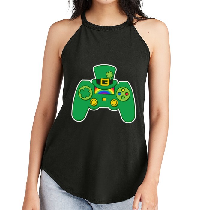 Lucky St Patrick's Day Video Game Controller Women's Perfect Tri Rocker Tank
