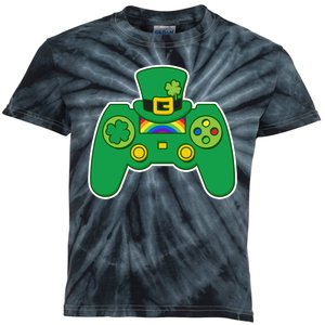 Lucky St Patrick's Day Video Game Controller Kids Tie-Dye T-Shirt