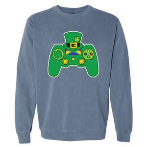 Lucky St Patrick's Day Video Game Controller Garment-Dyed Sweatshirt