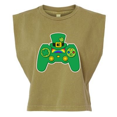 Lucky St Patrick's Day Video Game Controller Garment-Dyed Women's Muscle Tee