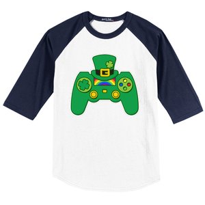 Lucky St Patrick's Day Video Game Controller Baseball Sleeve Shirt