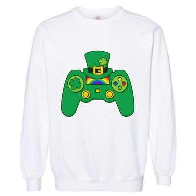 Lucky St Patrick's Day Video Game Controller Garment-Dyed Sweatshirt