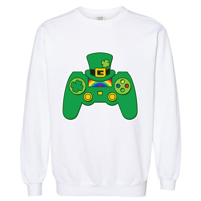 Lucky St Patrick's Day Video Game Controller Garment-Dyed Sweatshirt