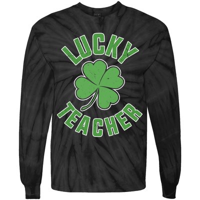 Lucky Teacher St. Patrick's Day Tie-Dye Long Sleeve Shirt