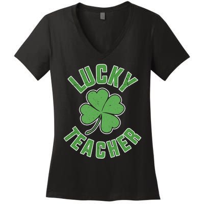 Lucky Teacher St. Patrick's Day Women's V-Neck T-Shirt
