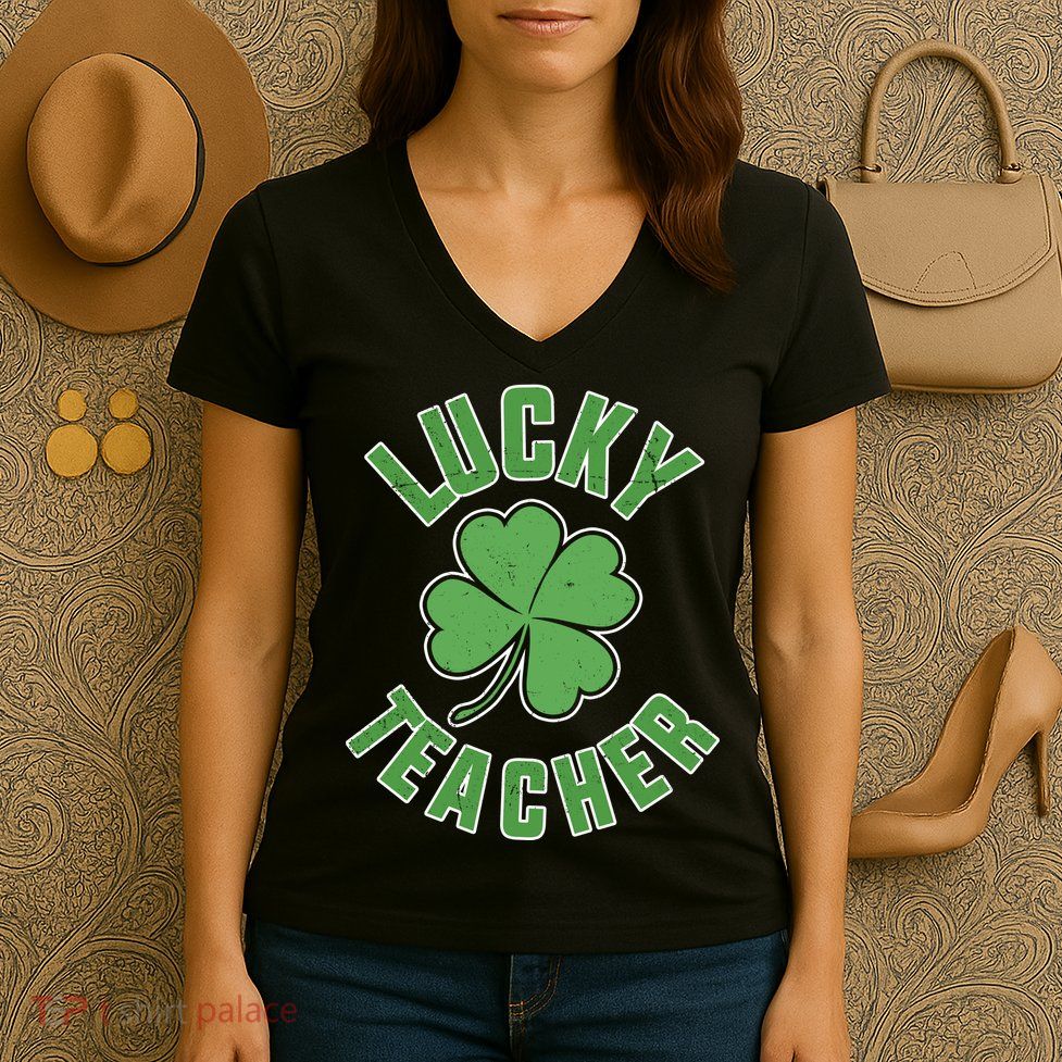 Lucky Teacher St. Patrick's Day Women's V-Neck T-Shirt