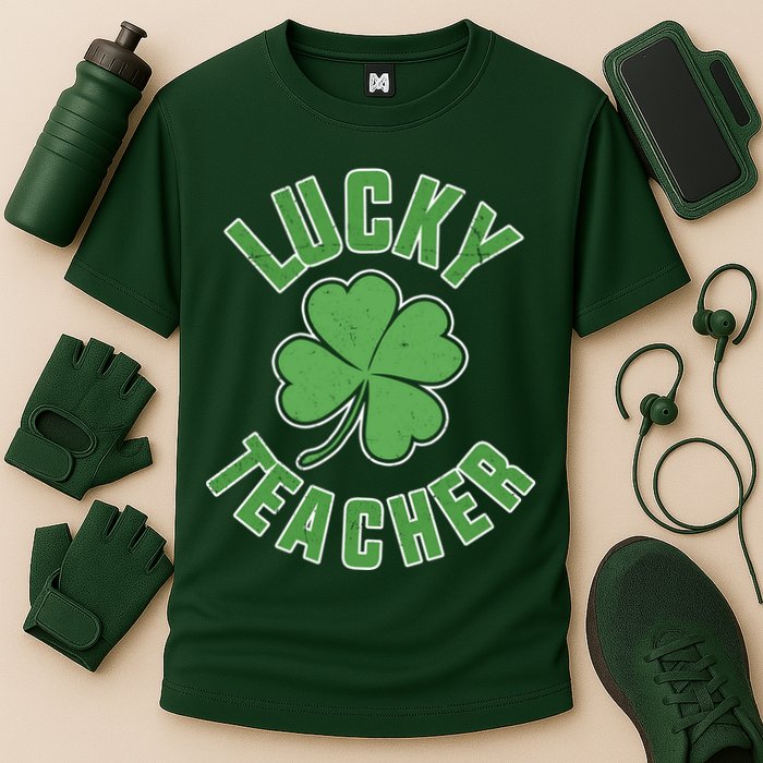 Lucky Teacher St. Patrick's Day Cooling Performance Crew T-Shirt