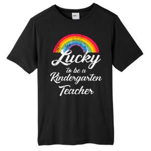 Lucky To Be A Kindergarten Teacher Cute Rainbow Tall Fusion ChromaSoft Performance T-Shirt