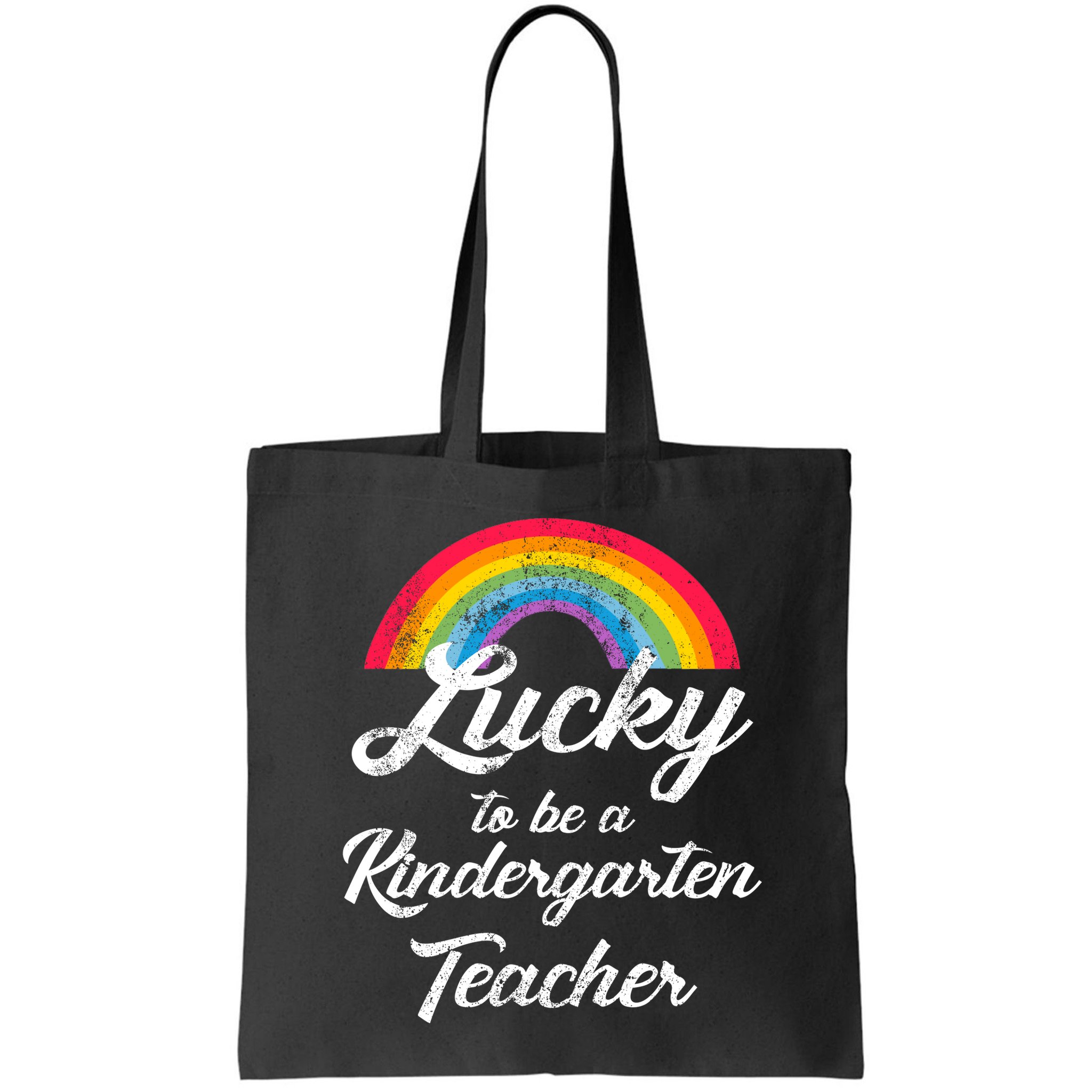Lucky To Be A Kindergarten Teacher Cute Rainbow Bag
