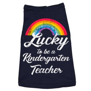 Lucky To Be A Kindergarten Teacher Cute Rainbow Doggie Tank