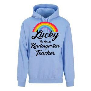 Lucky To Be A Kindergarten Teacher Cute Rainbow Unisex Surf Hoodie