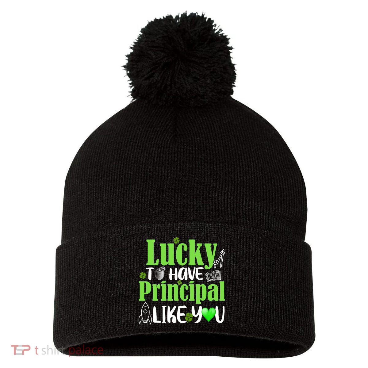 Lucky to Have Principal Like You Pom Pom 12in Knit Beanie