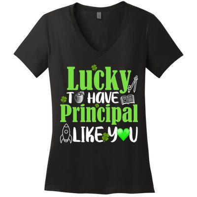 Lucky to Have Principal Like You Women's V-Neck T-Shirt