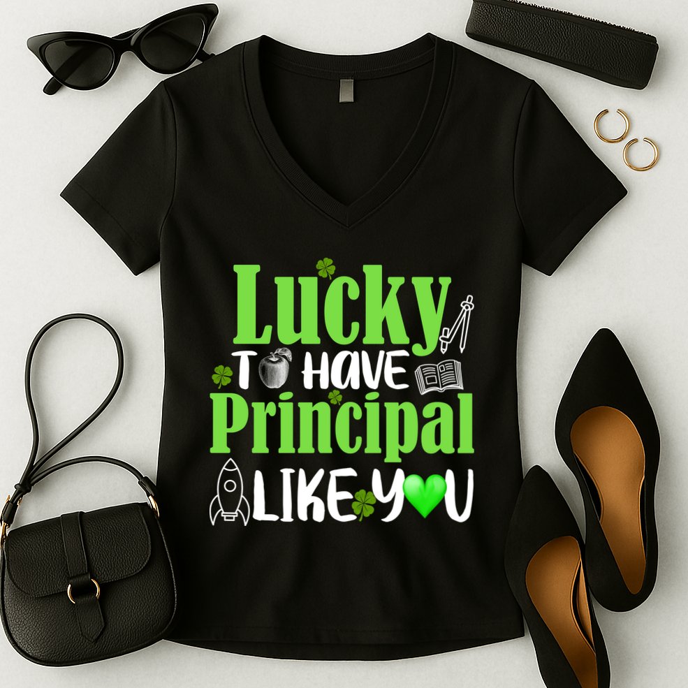Lucky to Have Principal Like You Women's V-Neck T-Shirt