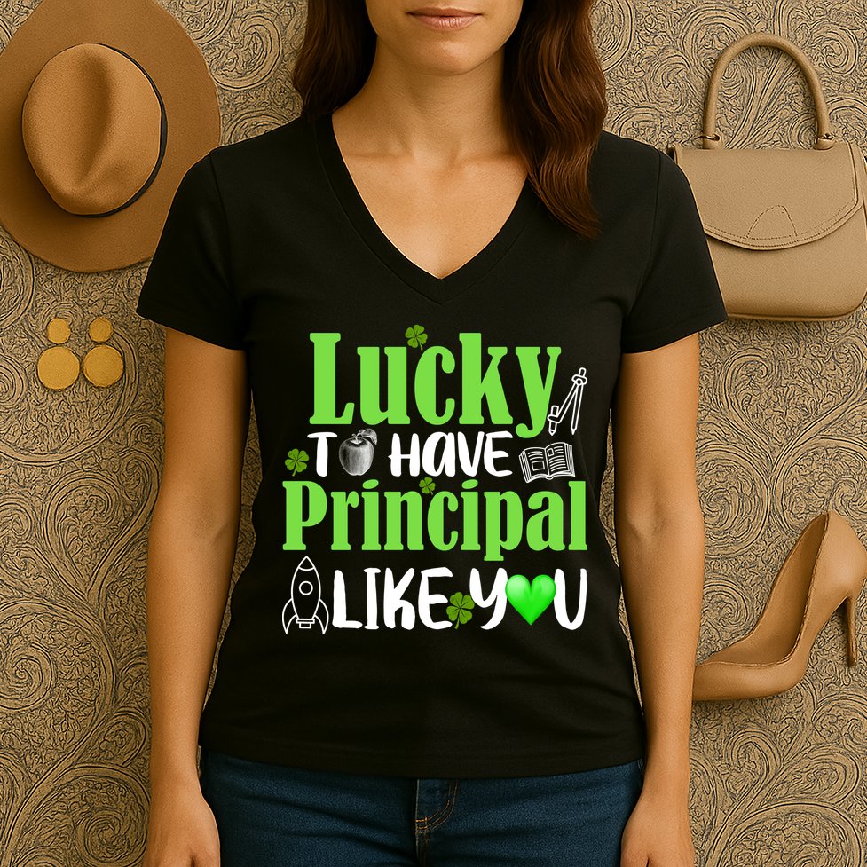 Lucky to Have Principal Like You Women's V-Neck T-Shirt