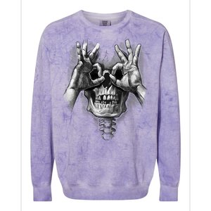 Luctus Skull Hands Colorblast Crewneck Sweatshirt