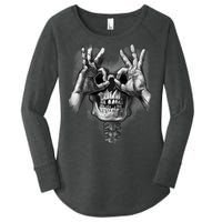 Luctus Skull Hands Women's Perfect Tri Tunic Long Sleeve Shirt