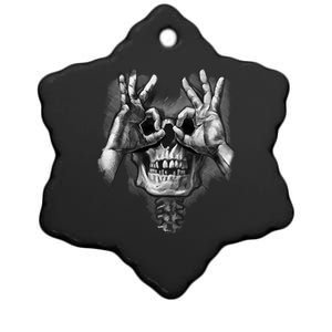 Luctus Skull Hands Ceramic Star Ornament