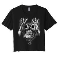 Luctus Skull Hands Women's Crop Top Tee