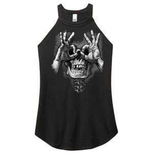 Luctus Skull Hands Women's Perfect Tri Rocker Tank