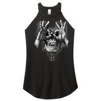 Luctus Skull Hands Women's Perfect Tri Rocker Tank