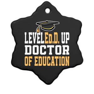 Leveled Up Doctor Of Education Doctoral Degree Gift Ceramic Star Ornament