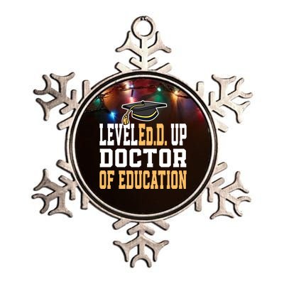 Leveled Up Doctor Of Education Doctoral Degree Gift Metallic Star Ornament