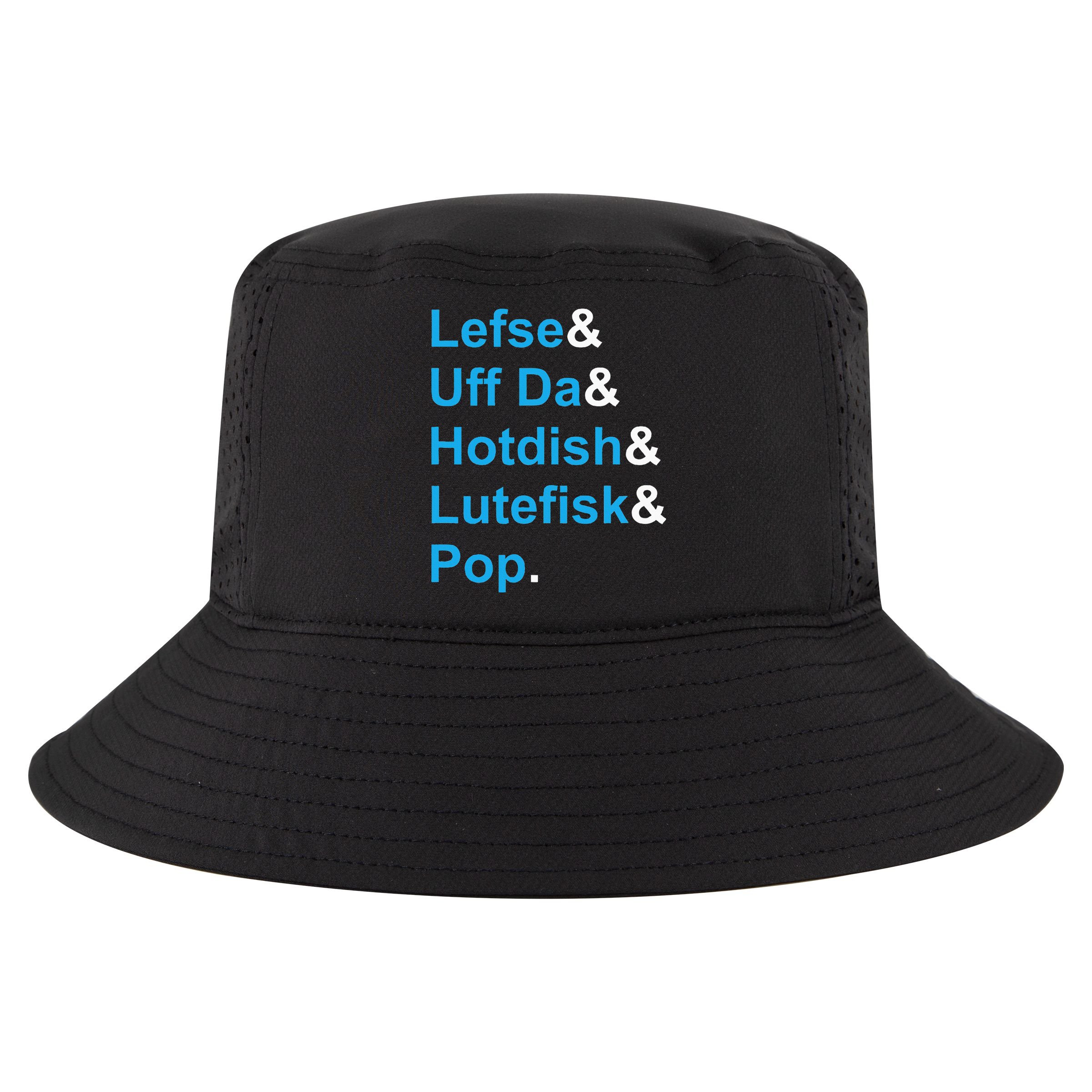 Lefse & Uff Da & Hotdish & Lutefisk & Pop Minnesota Cool Comfort Performance Bucket Hat
