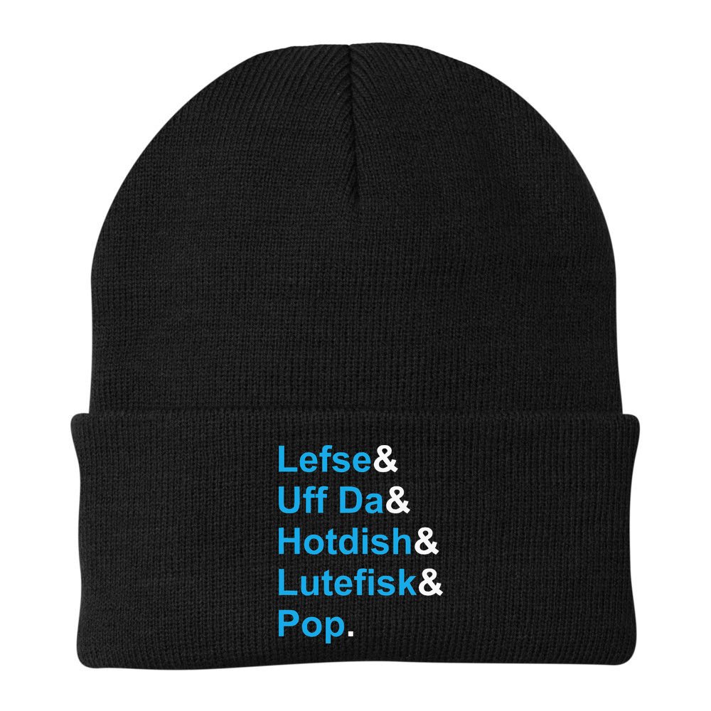 Lefse & Uff Da & Hotdish & Lutefisk & Pop Minnesota Beanie