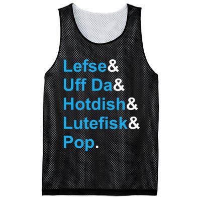 Lefse & Uff Da & Hotdish & Lutefisk & Pop Minnesota Mesh Reversible Basketball Jersey Tank