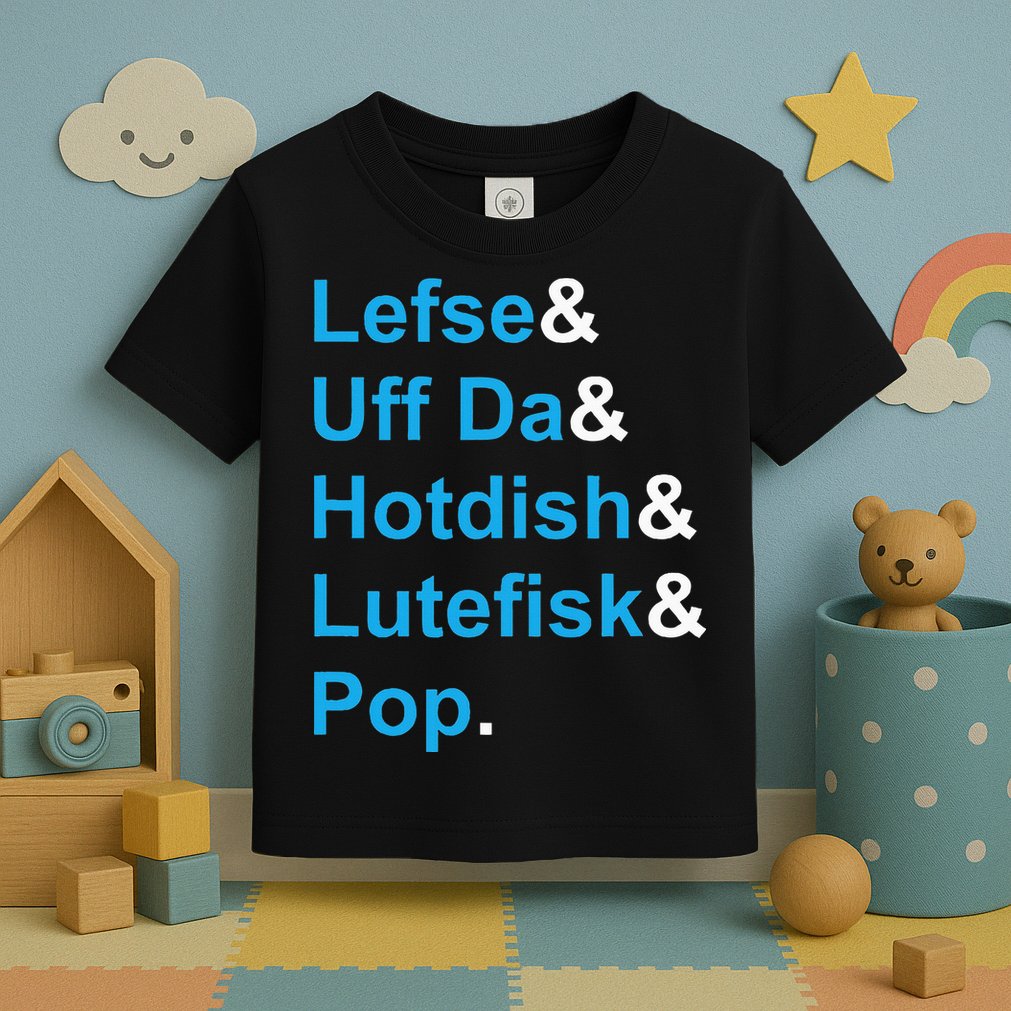 Lefse & Uff Da & Hotdish & Lutefisk & Pop Minnesota Toddler T-Shirt