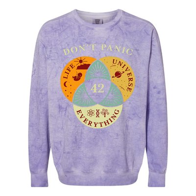 Life Universe Everything 42 Science Fiction Space Lovers Colorblast Crewneck Sweatshirt