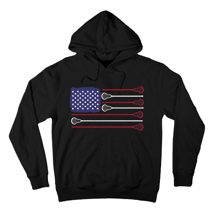 Lacrosse USA Flag Lacrosse Player Men Woman Kids Hoodie